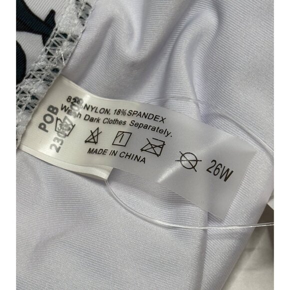 High Waisted Floral Print Bikini Bottom Strappy Side Design Size 22 Dark Teal - Picture 5 of 6